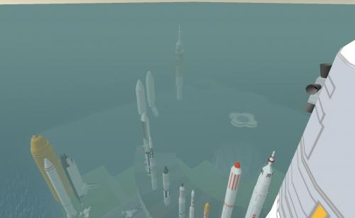Second Life - Flying around rockets: Taken while flying around the Space Museum in Second Life.